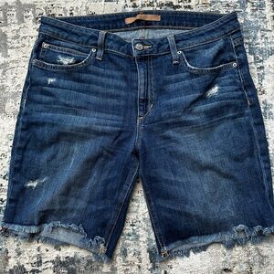 Joe's Jeans Dark Blue Distressed Jean Shorts